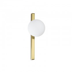Binomio - Brushed Brass Wall Lamp with White Glass Binomio - Brushed Brass Wall Lamp with White Glass