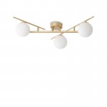 Atlas - Gold 3 Light Semi Flush with Opal Glasses Atlas - Gold 3 Light Semi Flush with Opal Glasses