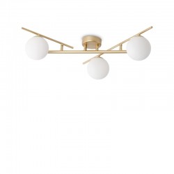 Atlas - Gold 3 Light Semi Flush with Opal Glasses Atlas - Gold 3 Light Semi Flush with Opal Glasses
