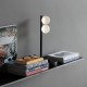 IdealLux-313320 - Ping Pong - Black 2 Light LED Table Lamp with White Globes