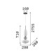 IdealLux-314143 - Lumiere - Black LED Pendant with White & Grey Glass