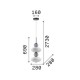 IdealLux-314167 - Lumiere - Black LED Pendant with White & Grey Glass