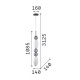 IdealLux-314174 - Lumiere - Black LED Pendant with White & Grey Glass