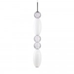 Lumiere - Black LED Pendant with White & Grey Glass