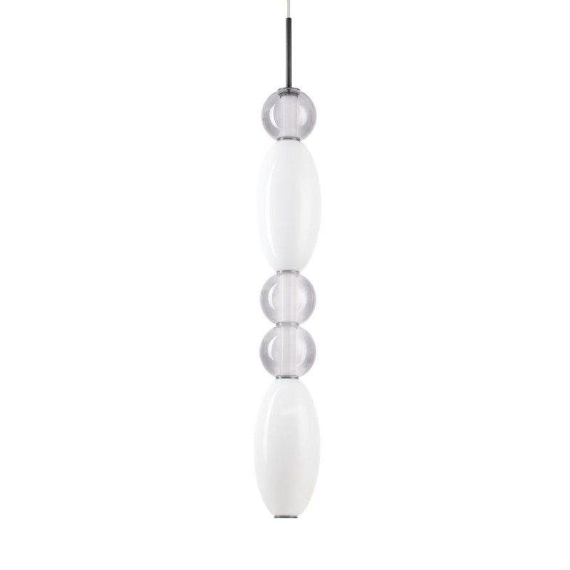 IdealLux-314174 - Lumiere - Black LED Pendant with White & Grey Glass