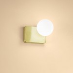 Penta - Brushed Gold Wall Lamp with White Glass