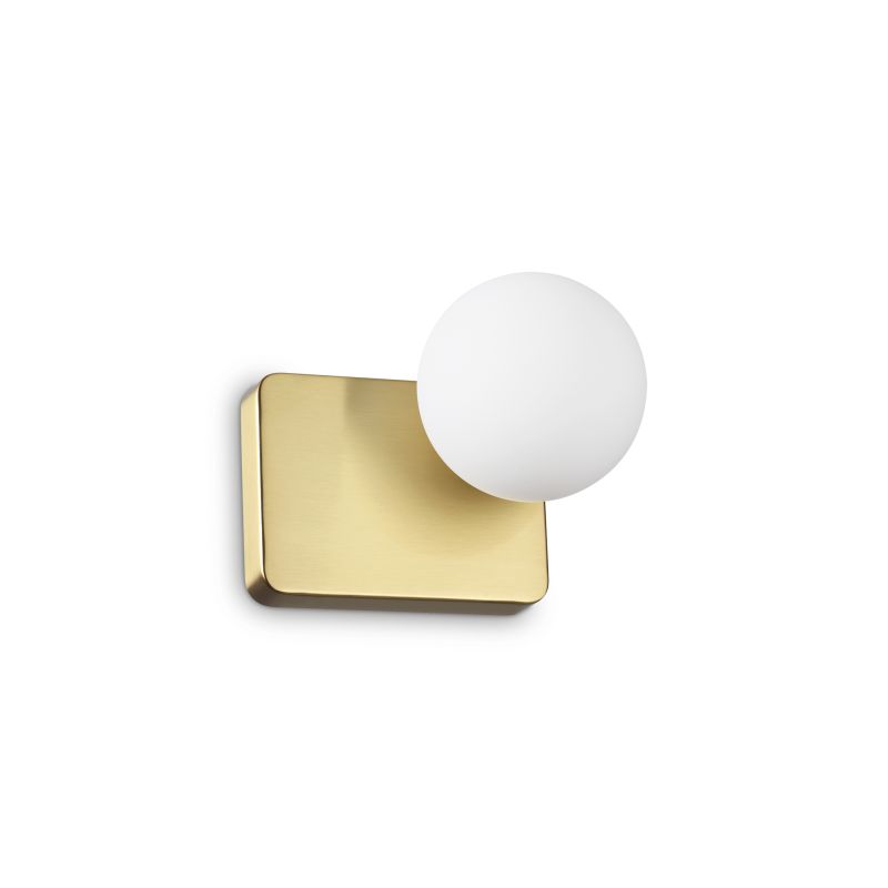 IdealLux-314334 - Penta - Brushed Gold Wall Lamp with White Glass