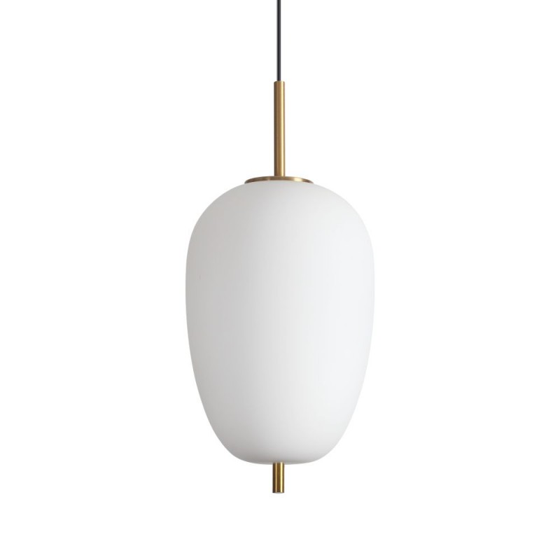IdealLux-314945 - Umile - Satin Gold LED Pendant with White Glass ∅ 27 cm