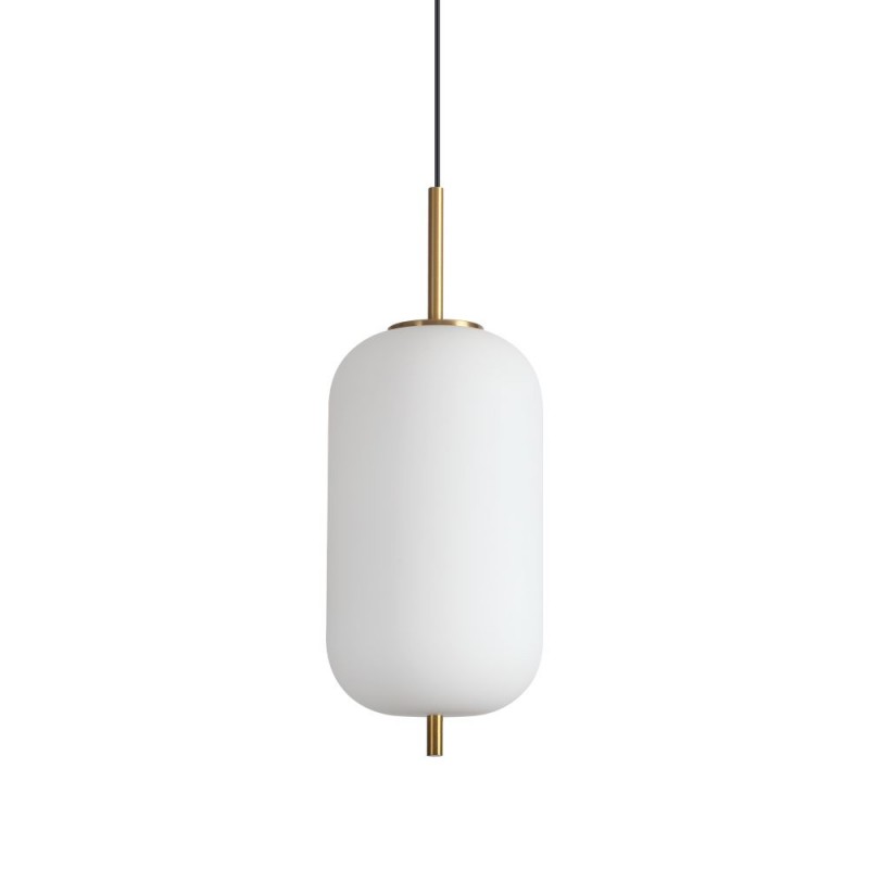 IdealLux-314952 - Umile - Satin Gold LED Pendant with White Glass ∅ 22 cm