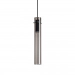 Flam - Black LED Pendant with Smoked Glass