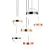 IdealLux-321172 - Galaxy - Black Nickel 6 Light LED Cluster Pendant with Multicoloured Globes