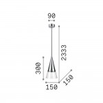 Cono - Chrome & Clear Glass Pendant