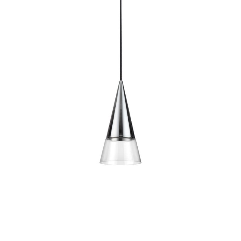 IdealLux-321462 - Cono - Chrome & Clear Glass Pendant