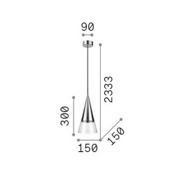 Cono - Brass & Clear Glass Pendant