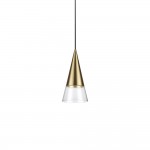 Cono - Brass & Clear Glass Pendant
