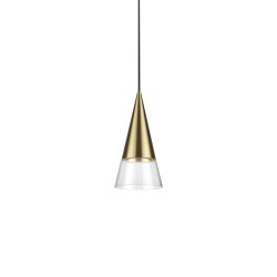Cono - Brass & Clear Glass Pendant