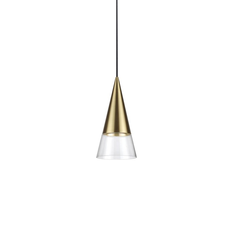 IdealLux-321479 - Cono - Brass & Clear Glass Pendant