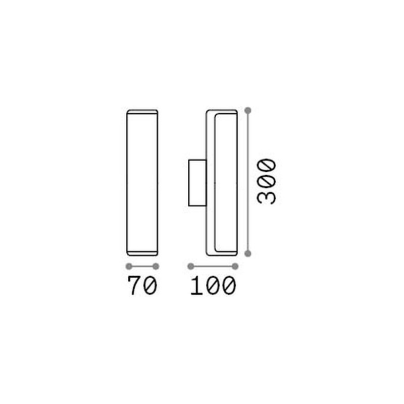IdealLux-322209 - Etere - Black LED Wall Lamp with White Diffuser 4000K