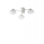 Hermes - White 3 Light Ceiling Lamp with Glass Shades Hermes - White 3 Light Ceiling Lamp with Glass Shades
