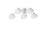 Hermes - White 5 Light Ceiling Lamp with Glass Shades Hermes - White 5 Light Ceiling Lamp with Glass Shades