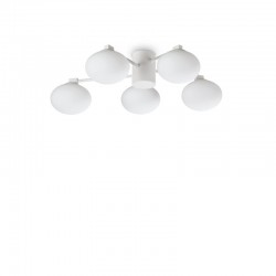 Hermes - White 5 Light Ceiling Lamp with Glass Shades Hermes - White 5 Light Ceiling Lamp with Glass Shades