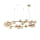 IdealLux-322780 - Perlage - Satin Brass 30 Light Centre Fitting with Amber Glasses