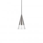 Cono - Nickel & Clear Glass Pendant