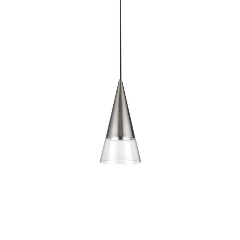 IdealLux-322803 - Cono - Nickel & Clear Glass Pendant
