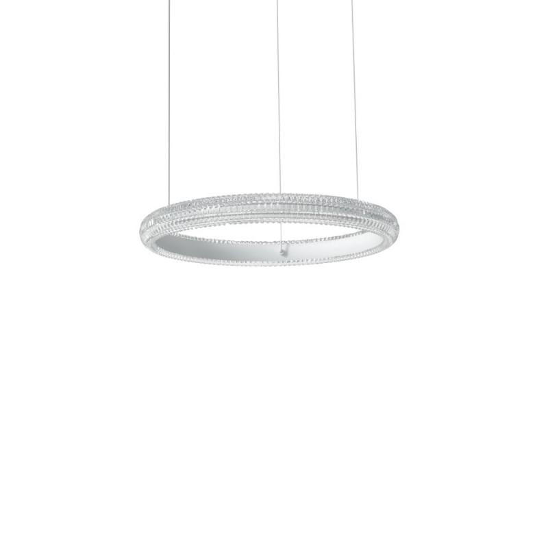 IdealLux-325804 - Miracle - White LED Pendant with Clear Crystal Effect Ø 40 cm