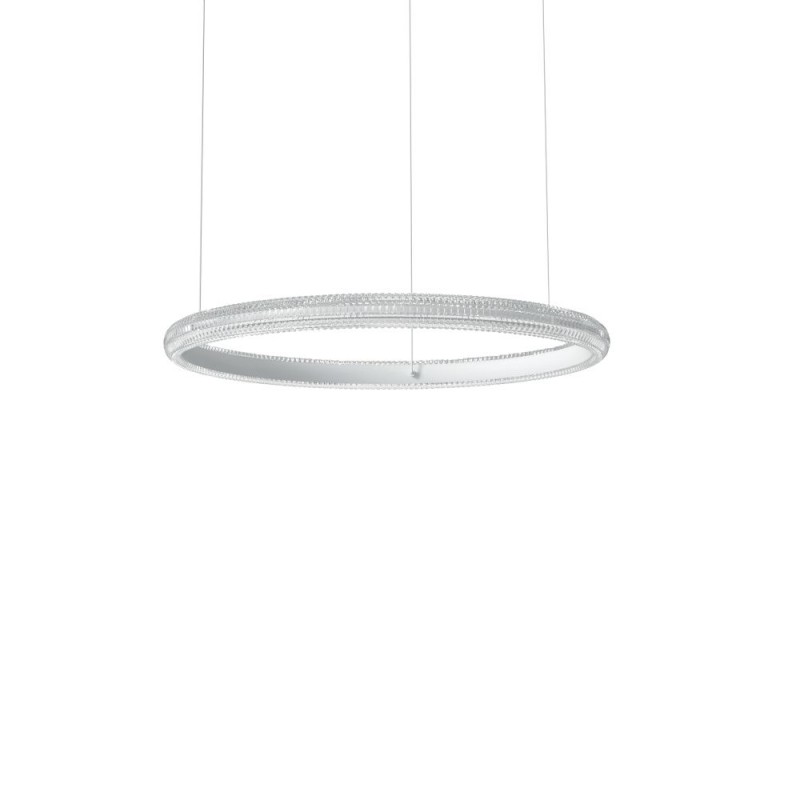 IdealLux-325828 - Miracle - White LED Pendant with Clear Crystal Effect Ø 60 cm