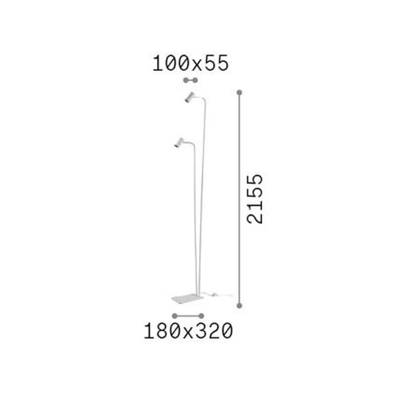 IdealLux-326672 - Ginger - Black 2 Light Floor Lamp