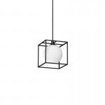 Lingotto - Matt Black Pendant with White Globe Lingotto - Matt Black Pendant with White Globe