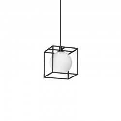 Lingotto - Matt Black Pendant with White Globe Lingotto - Matt Black Pendant with White Globe
