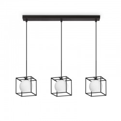 Lingotto - Matt Black 3 Light over Island Fitting with White Glass Lingotto - Matt Black 3 Light over Island Fitting with White Glass