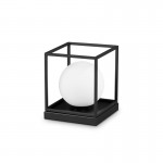 Lingotto - Matt Black Table Lamp with White Glass Lingotto - Matt Black Table Lamp with White Glass