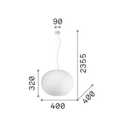 Cotton - White Pendant with White Glass ∅ 40 cm