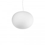 Cotton - White Pendant with White Glass ∅ 40 cm