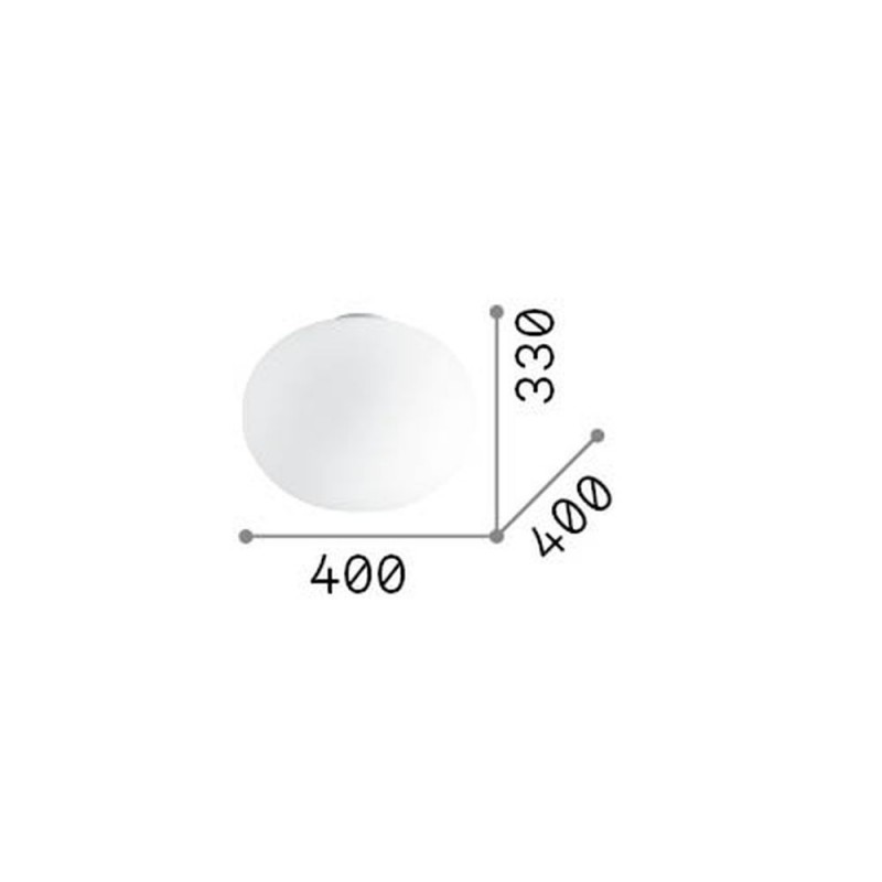 IdealLux-327891 - Cotton - White Semi Flush with White Glass ∅ 40 cm