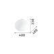 IdealLux-327891 - Cotton - White Semi Flush with White Glass ∅ 40 cm