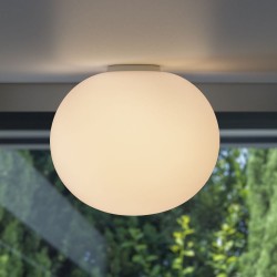Cotton - White Semi Flush with White Glass ∅ 40 cm