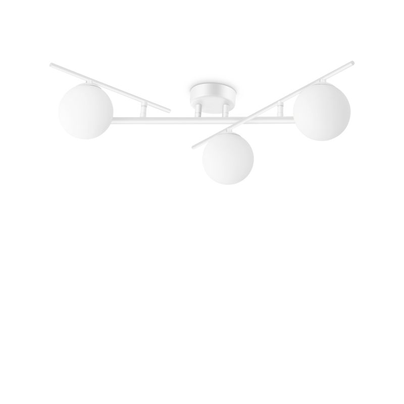 IdealLux-328201 - Atlas - White 3 Light Semi Flush with Opal Glasses