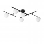 Atlas - Black 5 Light Semi Flush with Opal Glasses Atlas - Black 5 Light Semi Flush with Opal Glasses