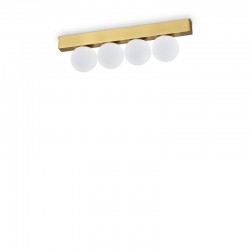 Ping Pong - Brushed Brass 4 Light LED Flush with White Globes Ping Pong - Brushed Brass 4 Light LED Flush with White Globes