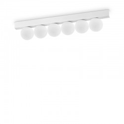 Ping Pong - White 6 Light LED Flush with White Globes Ping Pong - White 6 Light LED Flush with White Globes