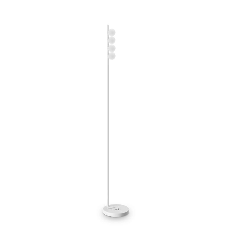 IdealLux-328317 - Ping Pong - White 4 Light LED Floor Lamp with White Globes