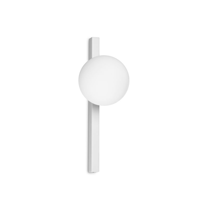 IdealLux-328478 - Binomio - White Wall Lamp with White Glass Globe