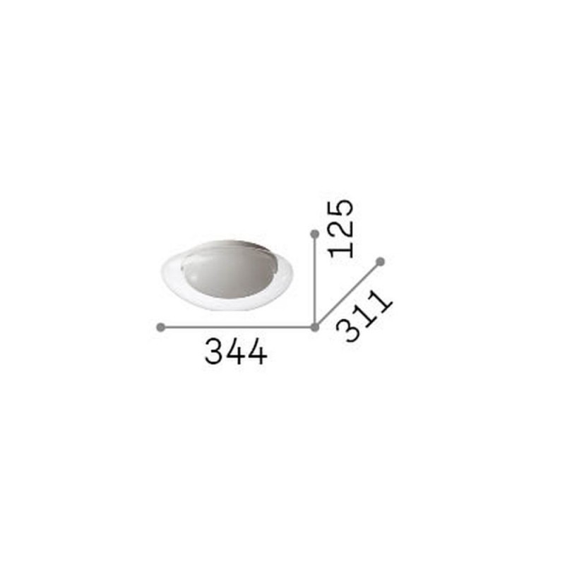 IdealLux-332406 - Squish - White LED Flush with White & Clear Diffuser