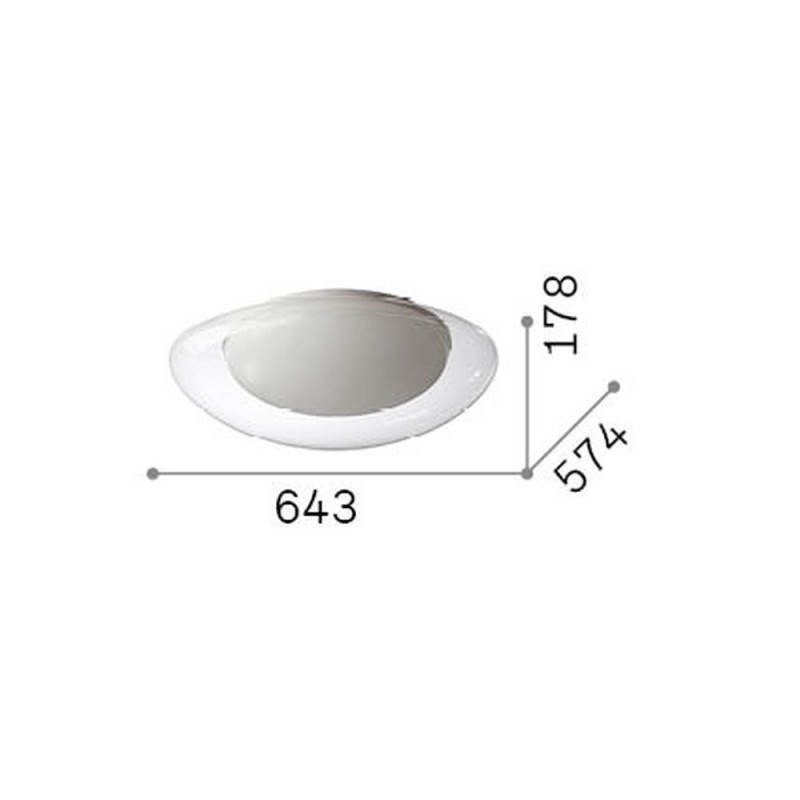 IdealLux-332420 - Squish - White LED Flush with White & Clear Diffuser