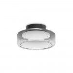 Topico - Black LED Semi Flush with Smoked & White Glass