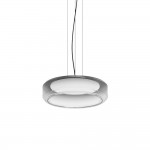 Topico - Black LED Pendant with Smoked & White Glass